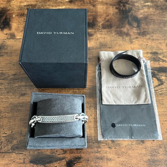 David Yurman Streamline ID Bracelet w/ Color Change Garnets - 8.75" - RARE - Picture 2 of 16